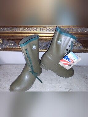 Vintage Northerner 100% Waterproof Olive Green Waterproof Lace-Up Outdoors Boots